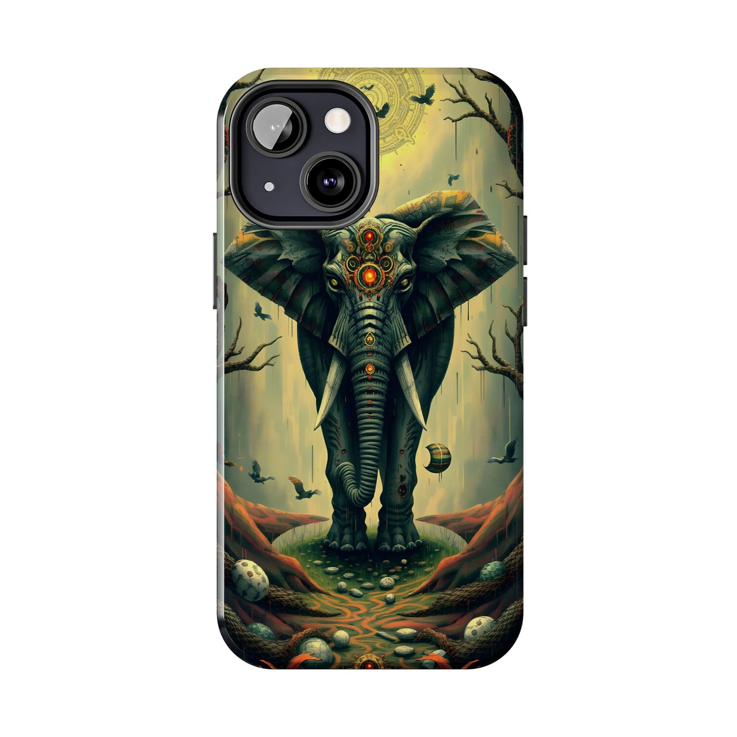 Mystical Forest Elephant Tough Phone Case | Vibrant Design for Nature Lovers - for iPhone