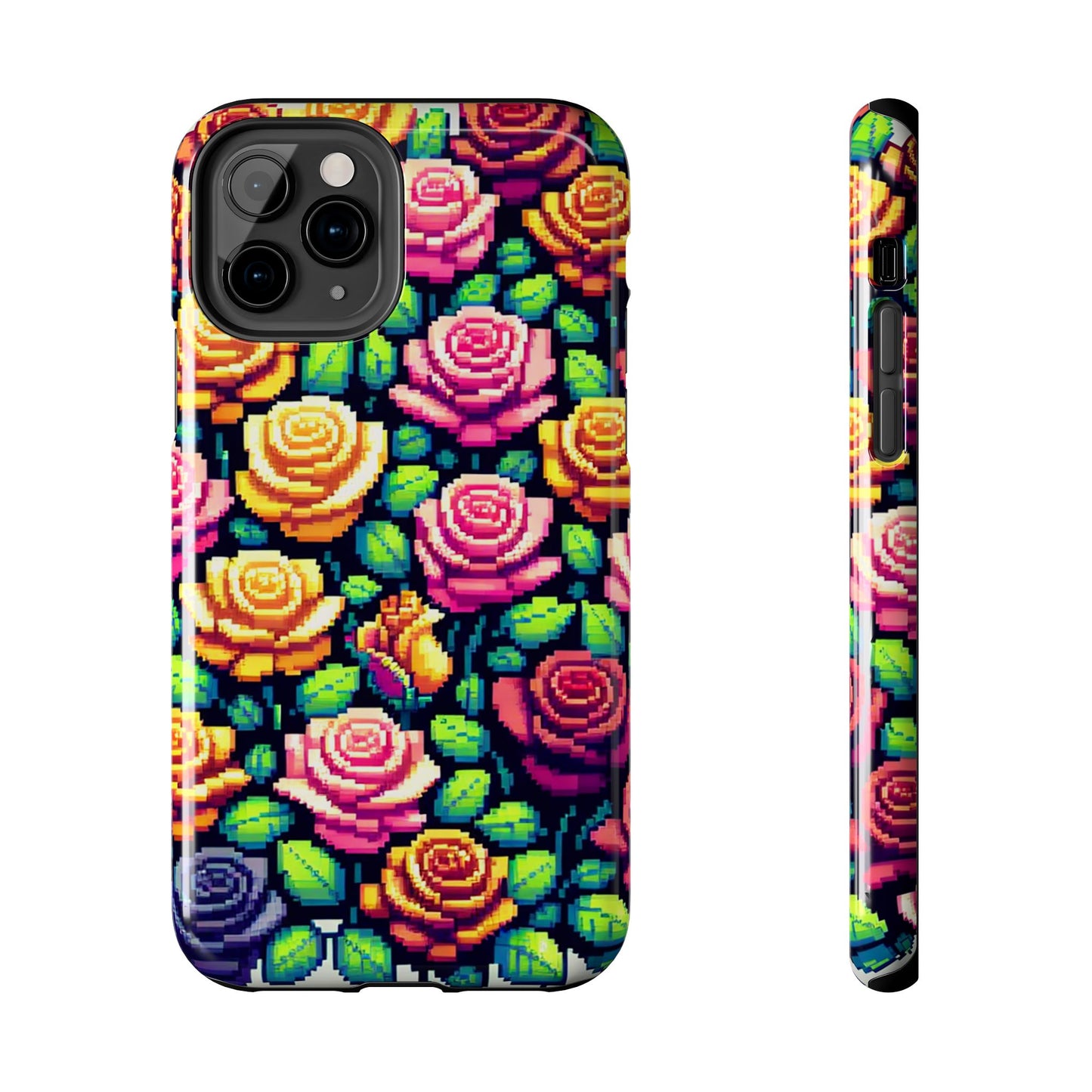 Pixel Art Roses Tough Phone Case - Stylish Protection - for iPhone