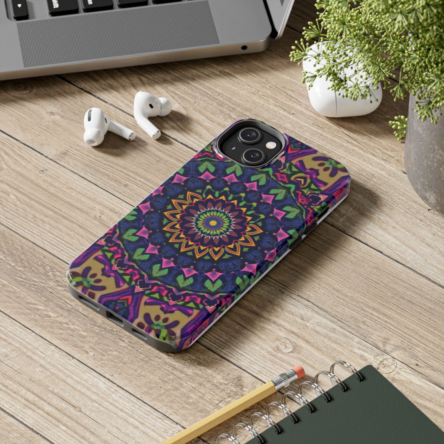 Vibrant Mandala Tough Phone Case - Colorful, Purple Fusion, Durable Protection for Your Device - for iPhone