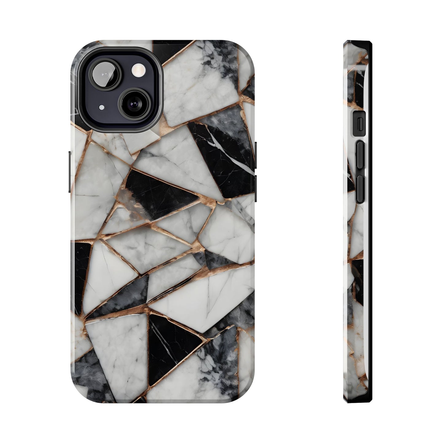 Elegant Marble Tough Phone Case - Stylish Protection for iPhone
