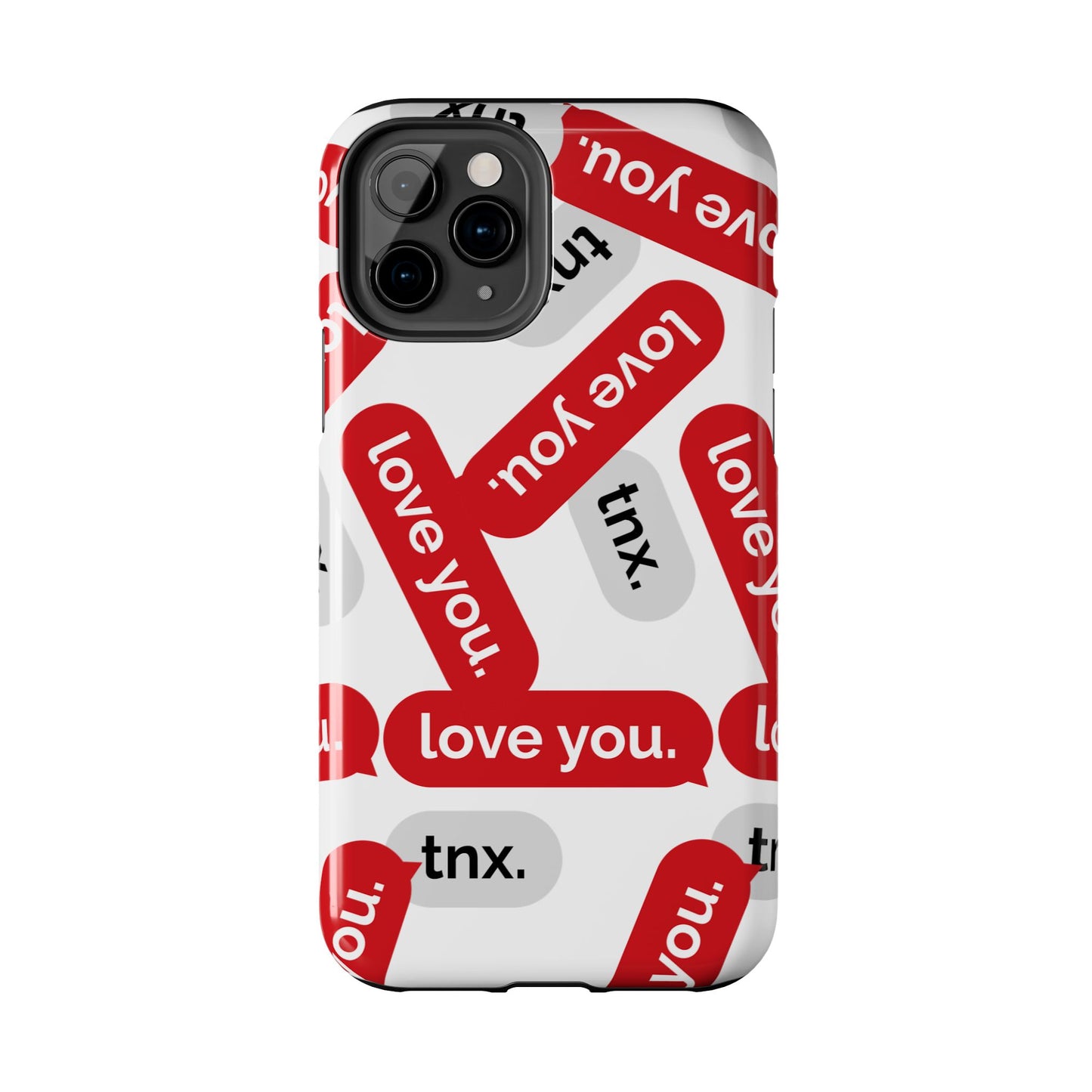 Love You&Tnx Tough Phone Case - Stylish and Protective for iPhone