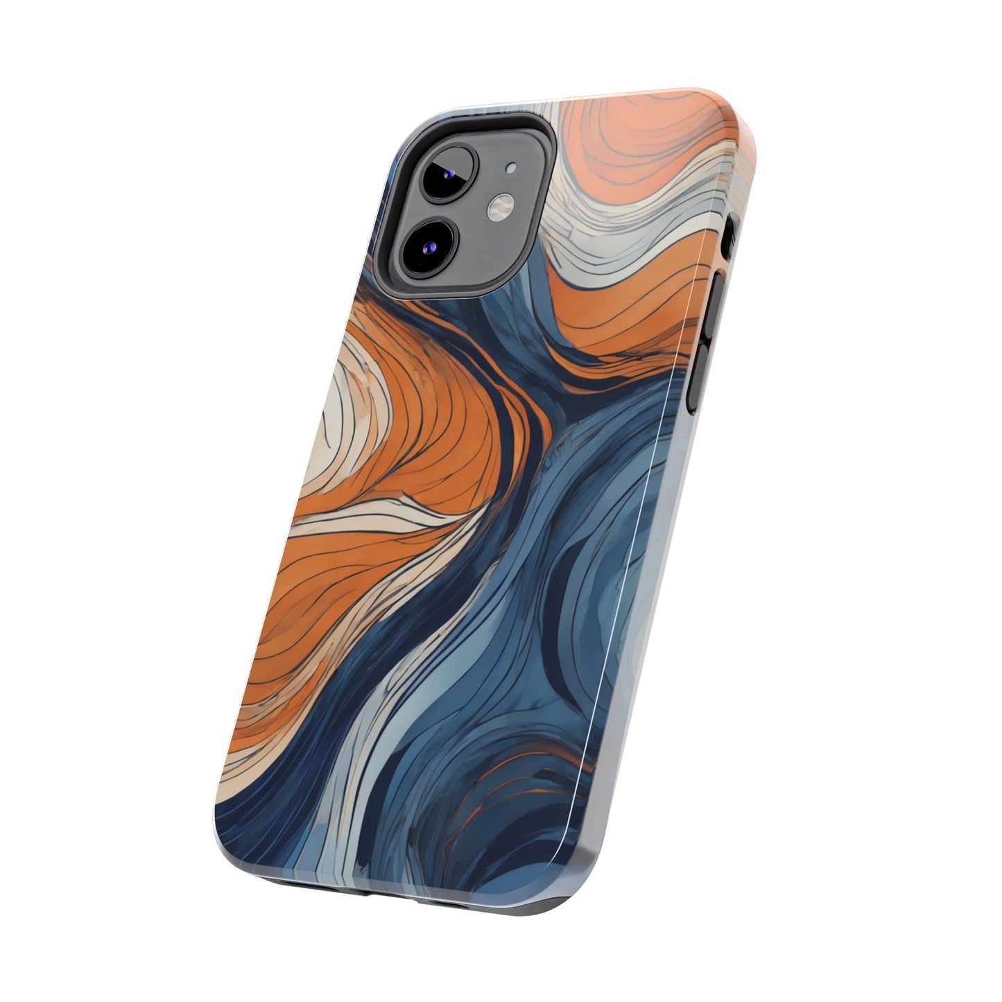 Artistic Tough Phone Case - Vibrant Abstract Waves Design - for iPhone