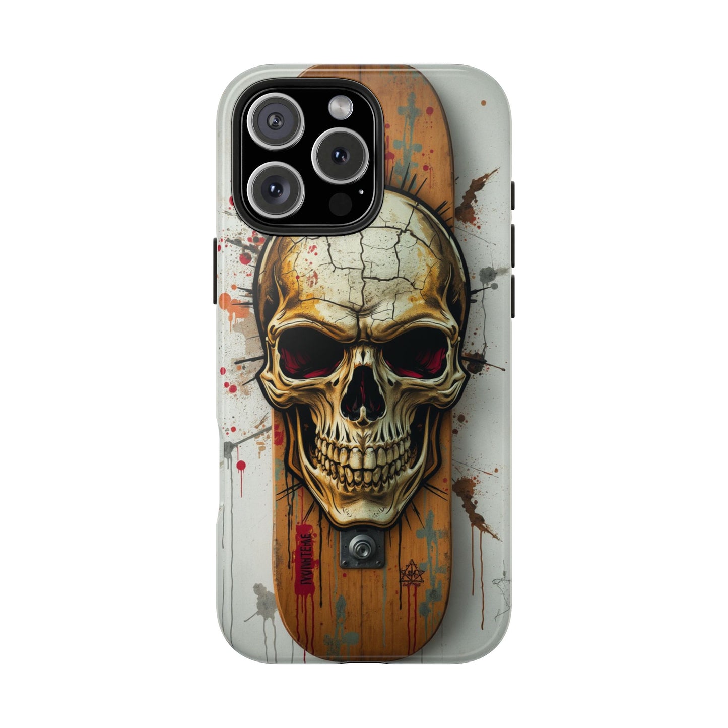 Edgy Skull Tough Phone Case - Durable Protection for Skateboard Enthusiasts