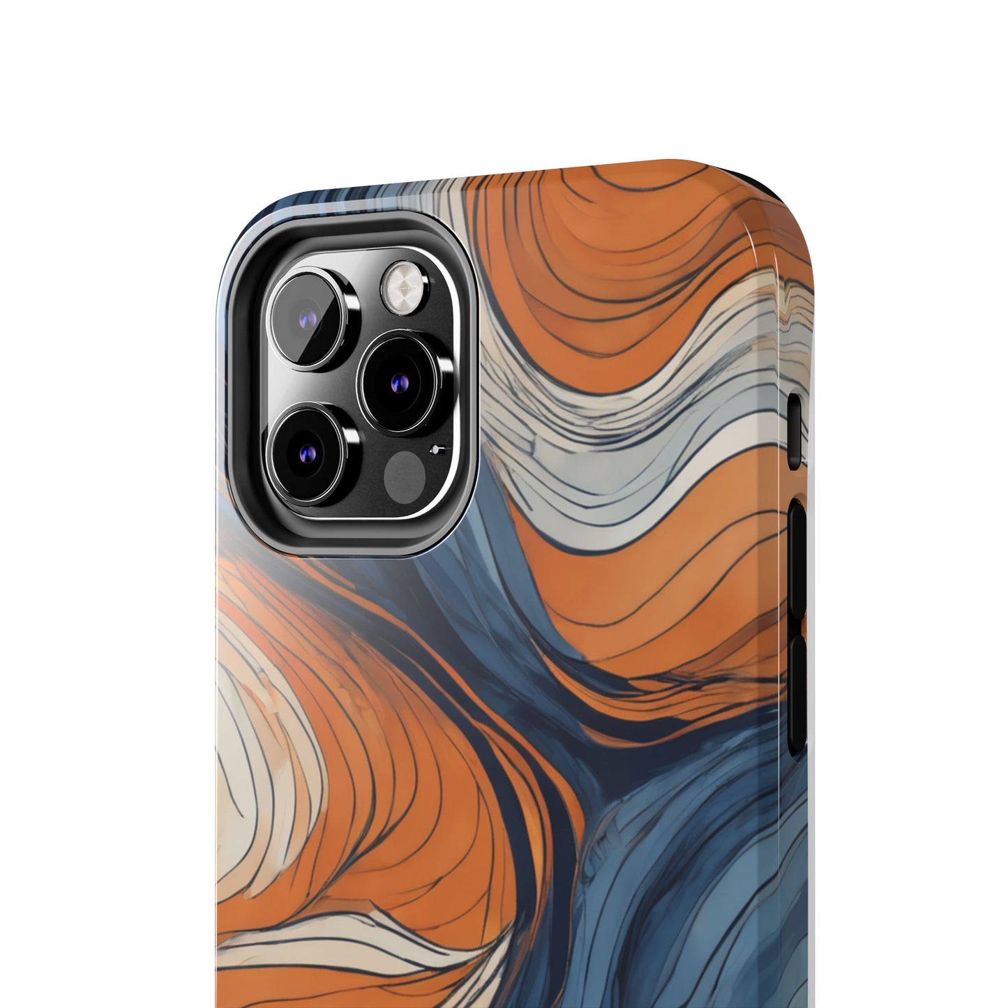 Artistic Tough Phone Case - Vibrant Abstract Waves Design - for iPhone