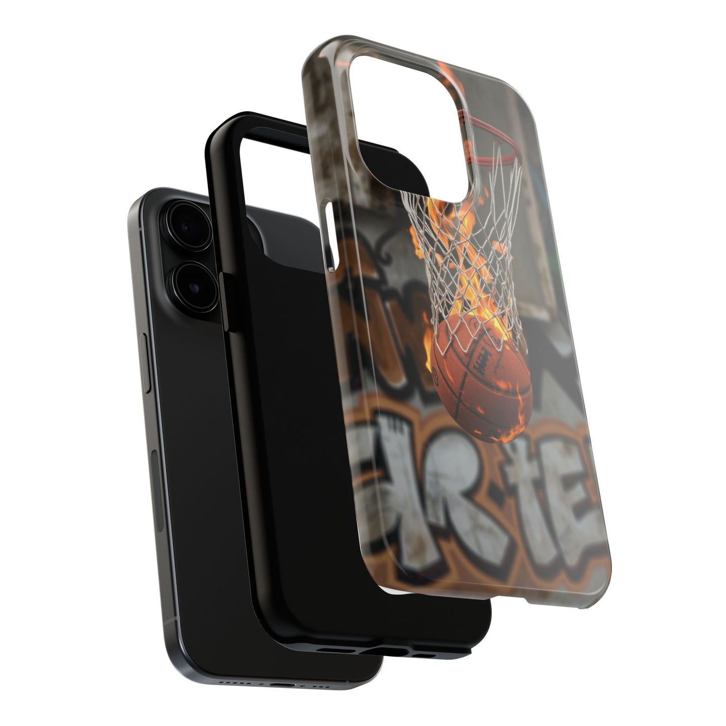 Fire Basketball Tough Phone Case - Durable Sporty Design for Athletes & Fans