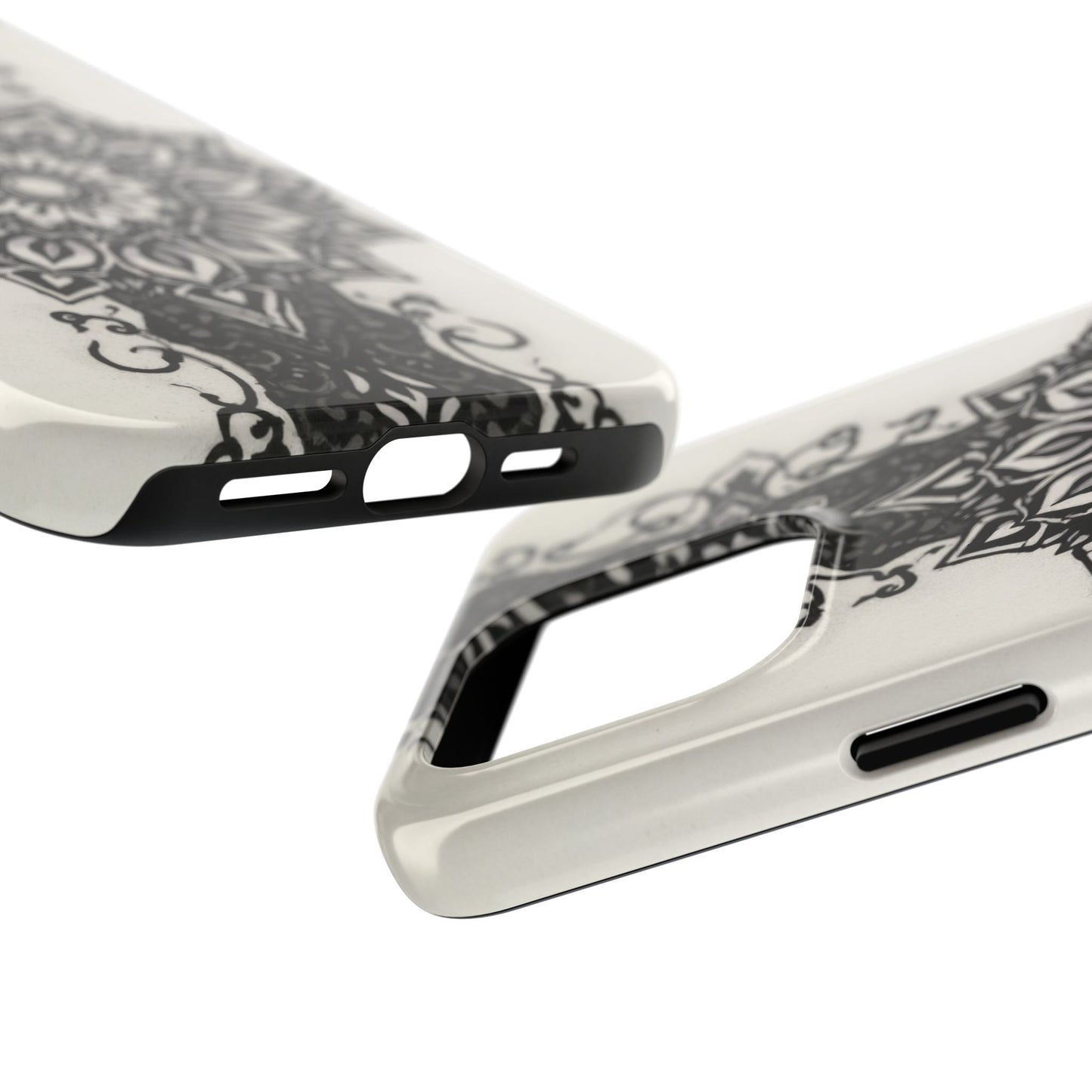 Stylish Tough Phone Cases with Dark Mandala Design - Durable and Unique Protection - for iPhone