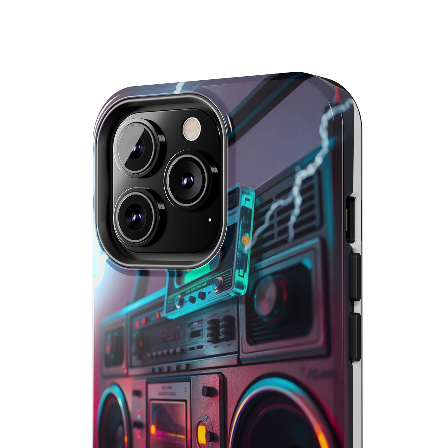 Retro Boombox Tough Phone Case – Vibrant Protection for Music Lovers