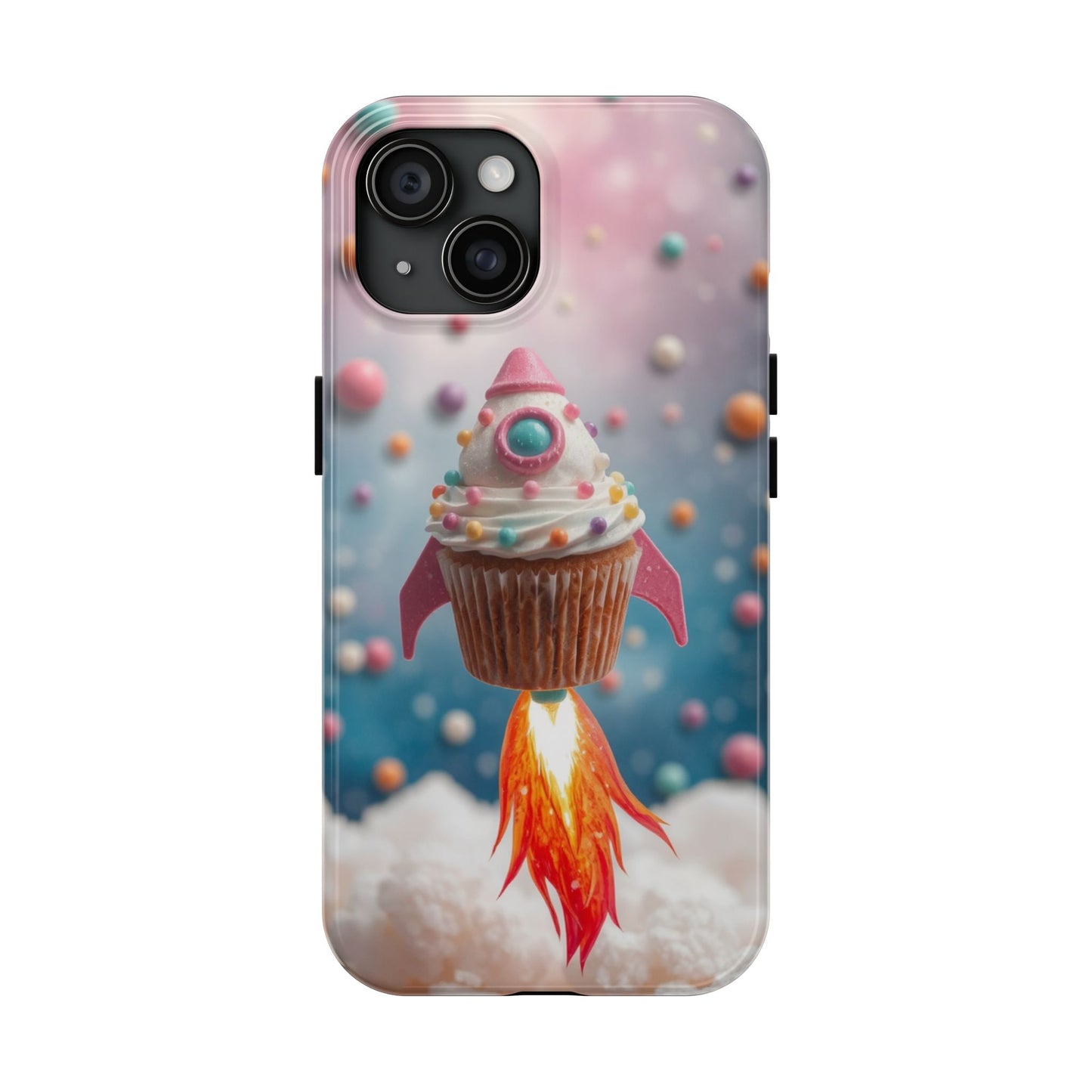 Whimsical Rocket Cupcake Phone Case - Fun Protective Case for Kids and Teens