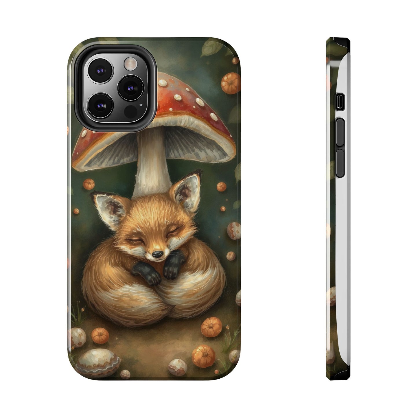 Cute Fox & Mushroom Phone Case - Tough Protective Cover