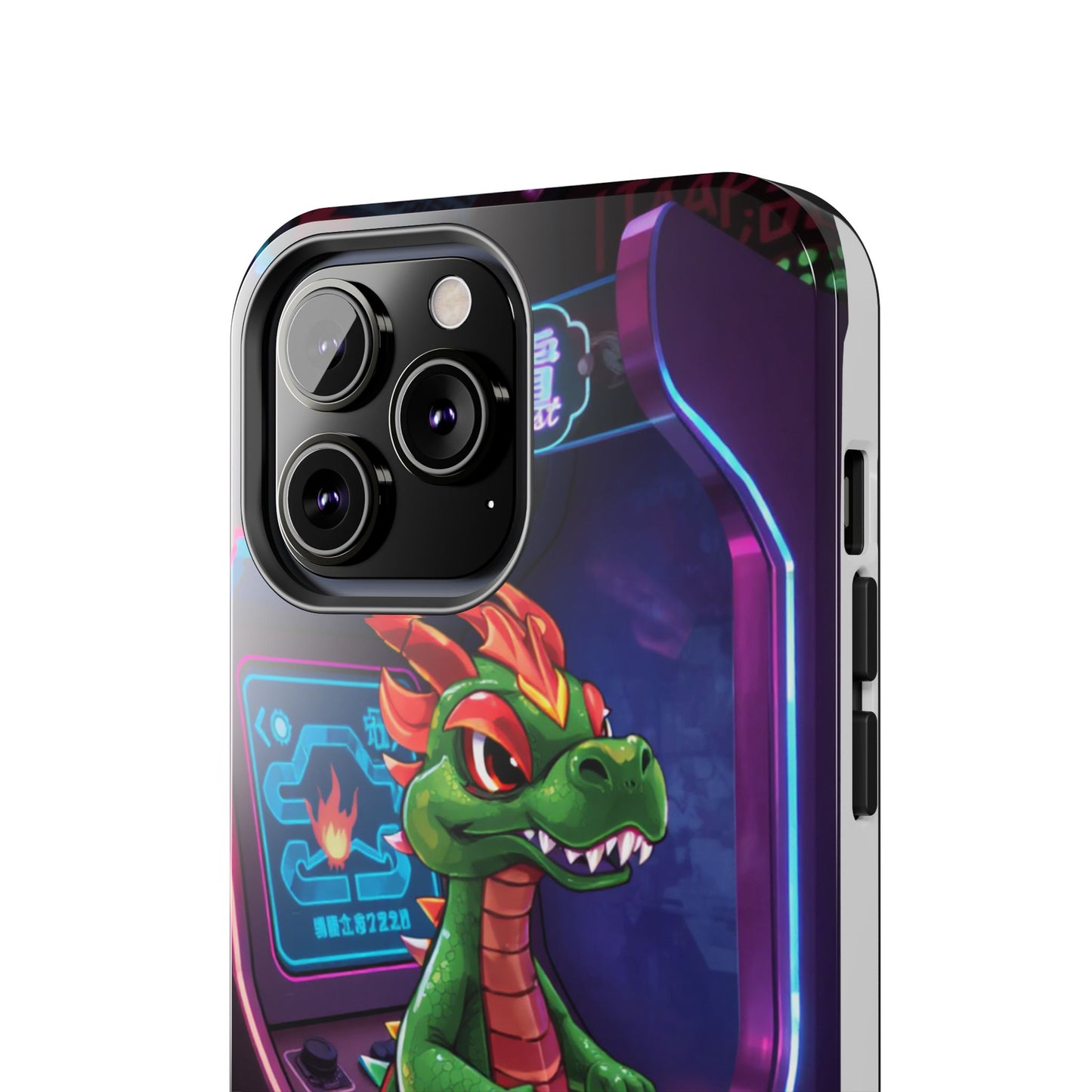 Retro Gamer Tough Phone Case with Dragon Design