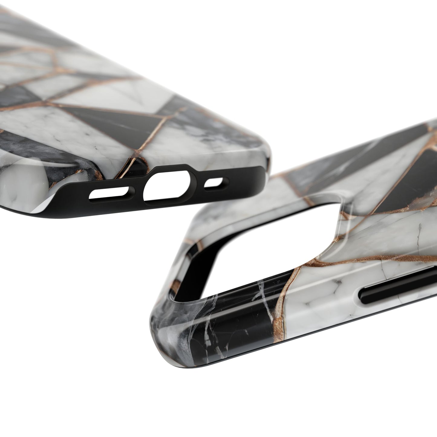 Elegant Marble Tough Phone Case - Stylish Protection for iPhone