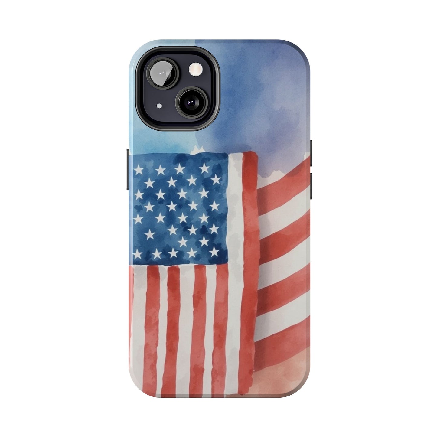 Abstract Watercolor American Flag Design - Tough Phone Case - for iPhone