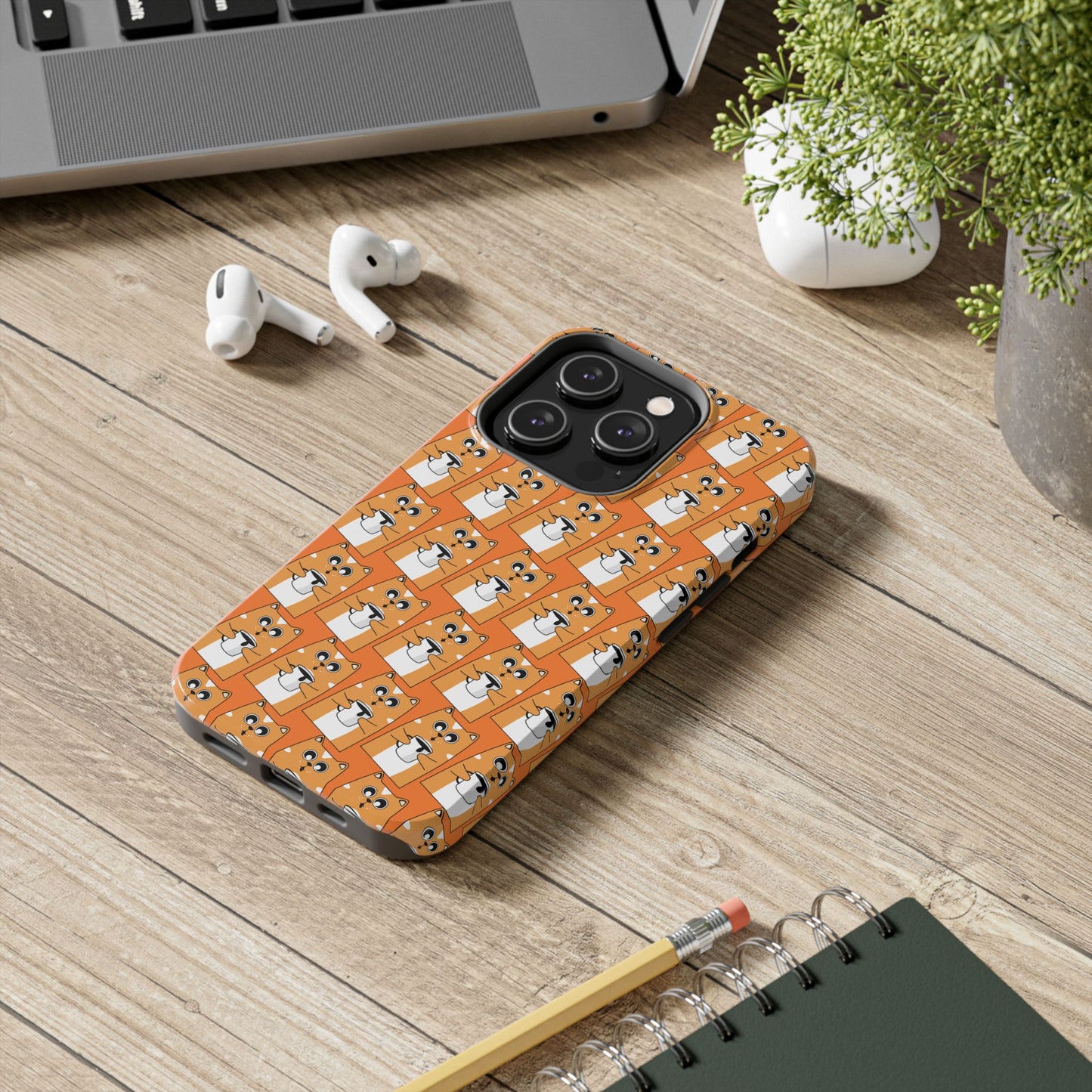 Coffee Cat Tough Phone Case – Durable, Fun, Perfect for Pet Lovers - for iPhone