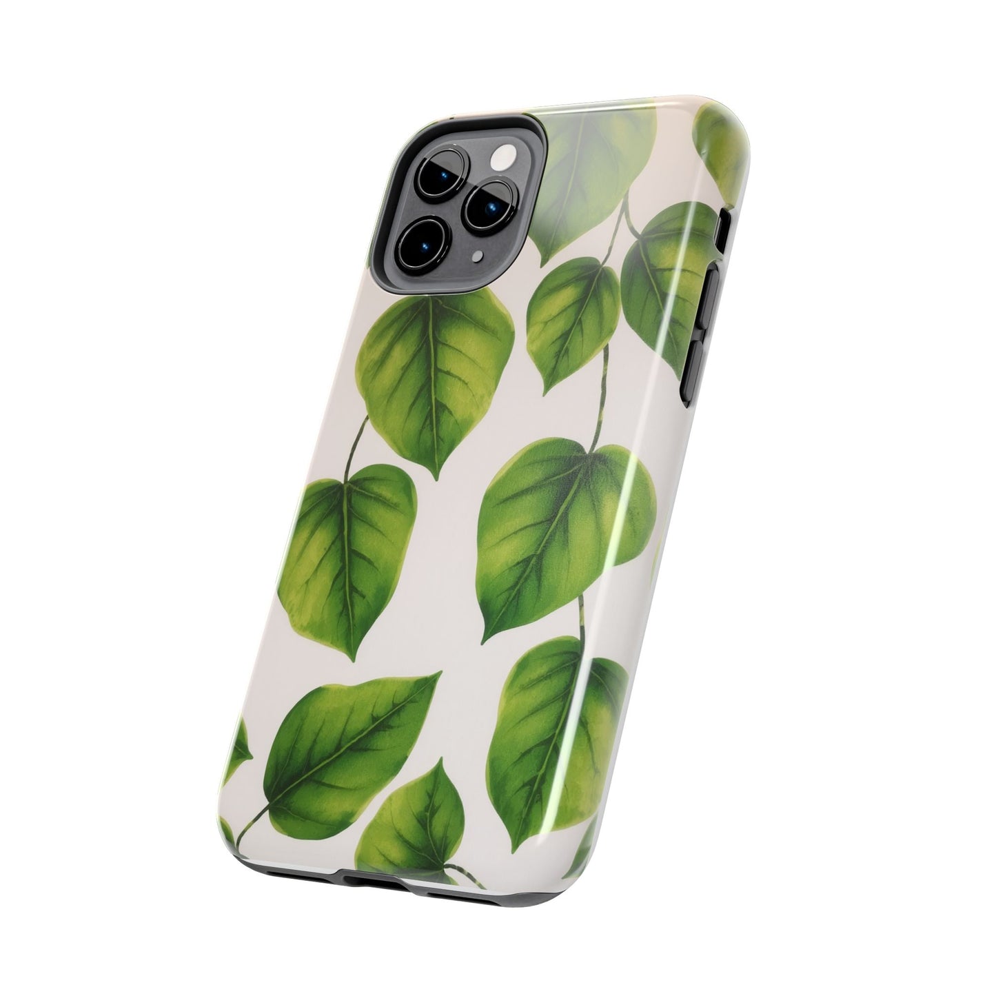 Tough Phone Cases with Green Leaf Design | Eco-Friendly Protection for Nature Lovers