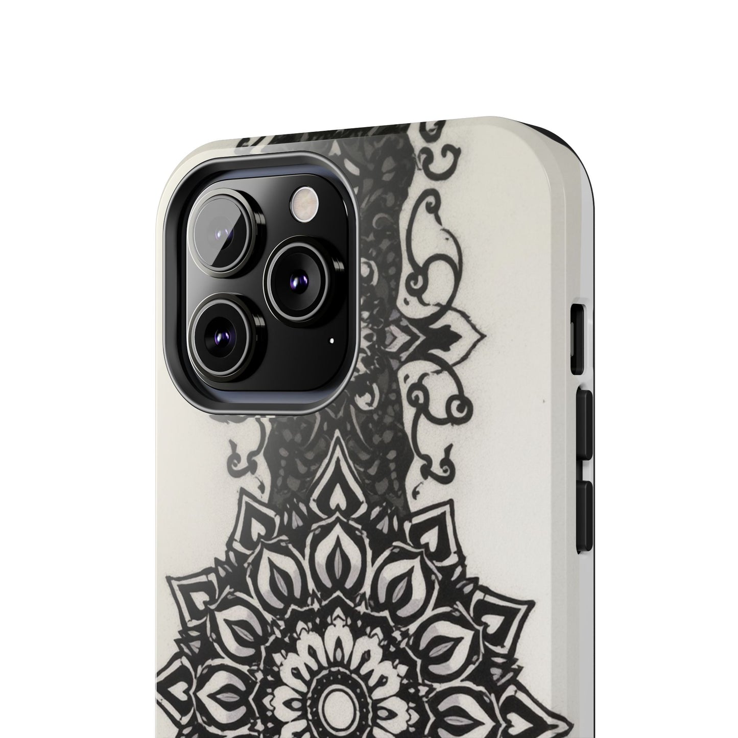Stylish Tough Phone Cases with Dark Mandala Design - Durable and Unique Protection - for iPhone