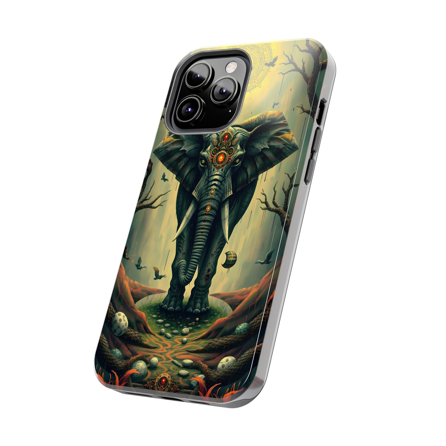 Mystical Forest Elephant Tough Phone Case | Vibrant Design for Nature Lovers - for iPhone