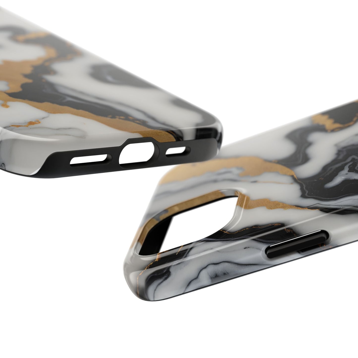 Elegant Gold Marble Tough Phone Case - Stylish Protection for Your iPhone