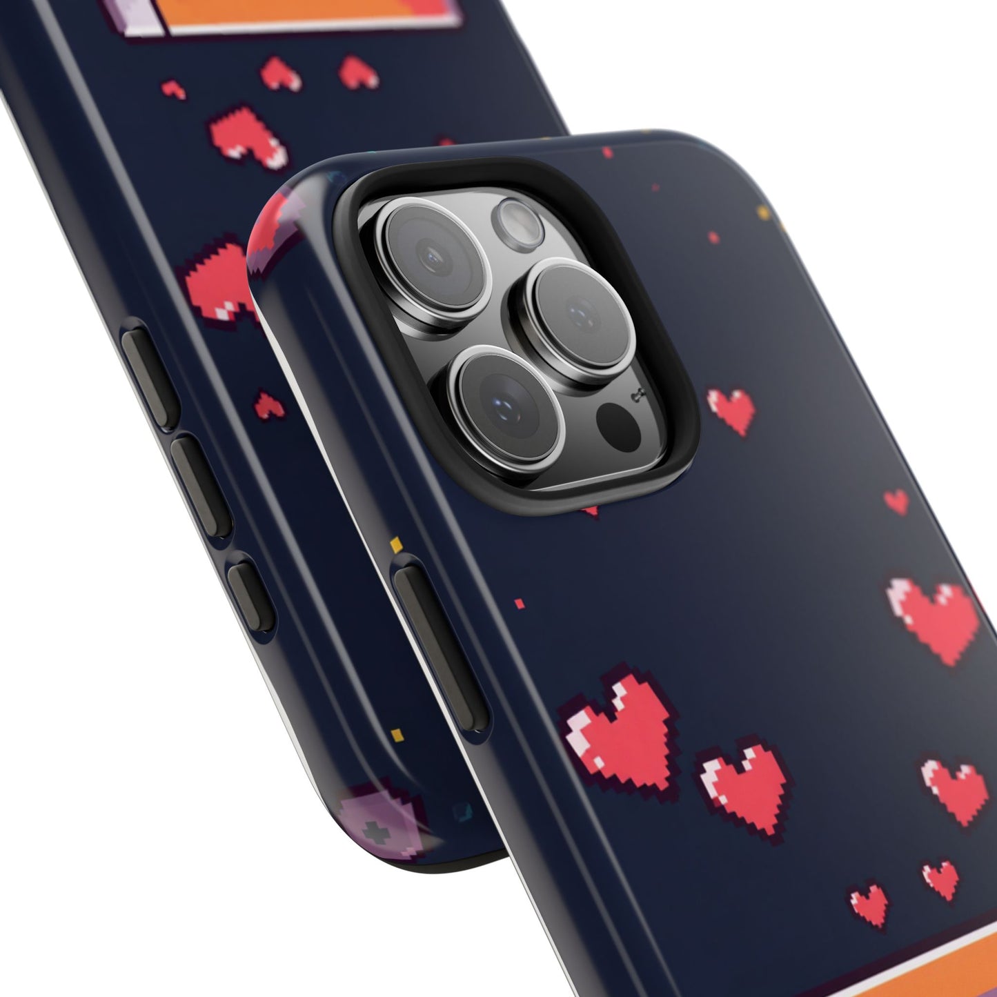 Pixel Heart Tough Phone Case - Retro Gamer Style for Valentine's Day