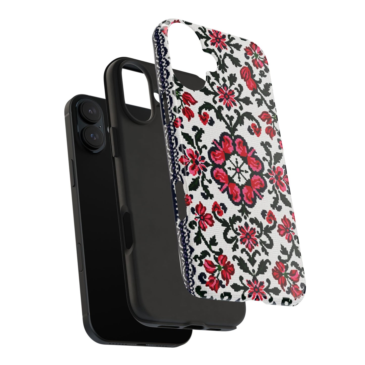 Traditional Knit Floral Design | Tough Phone Case - Durable Protection for iPhone
