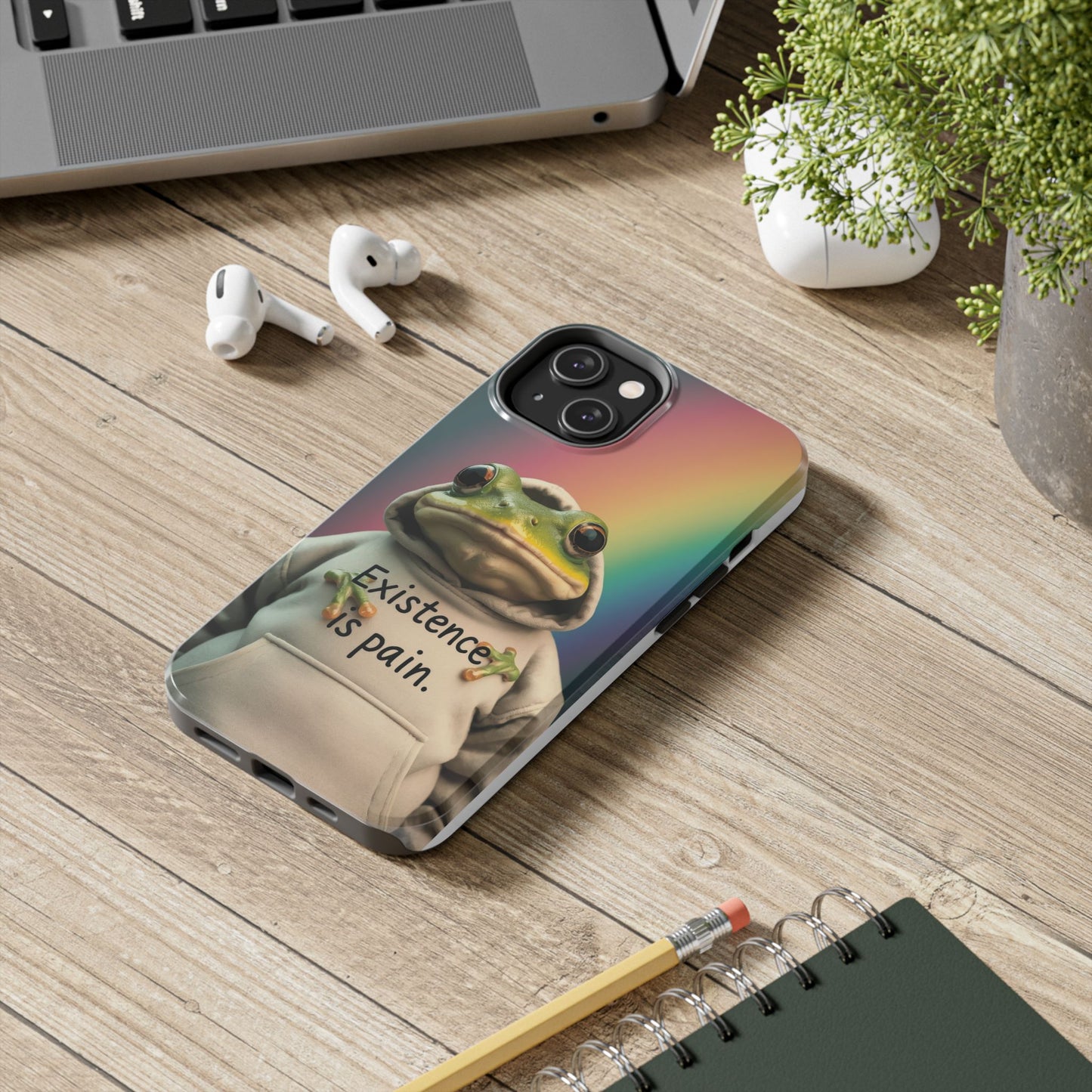 Existence is Pain Frog Phone Case - Tough & Stylish