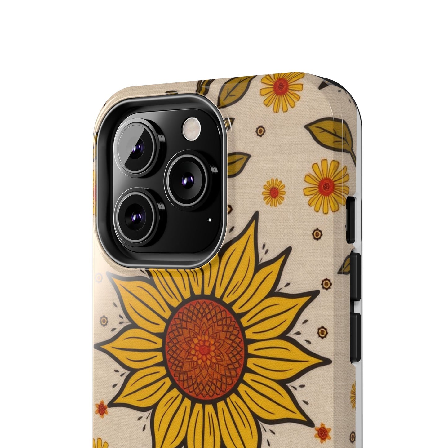 Bright Sunflower Origins Tough Phone Case - Floral Design for Nature Lovers - for iPhone