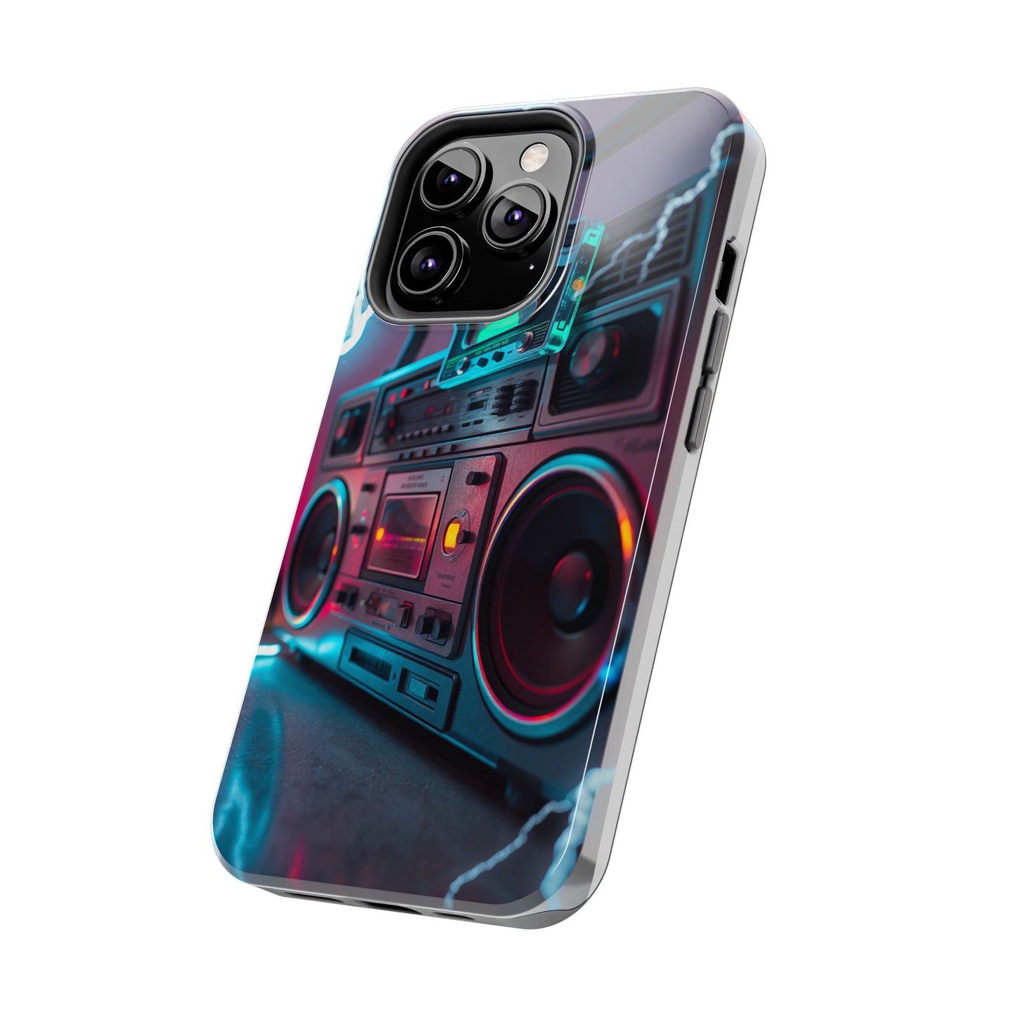 Retro Boombox Tough Phone Case – Vibrant Protection for Music Lovers