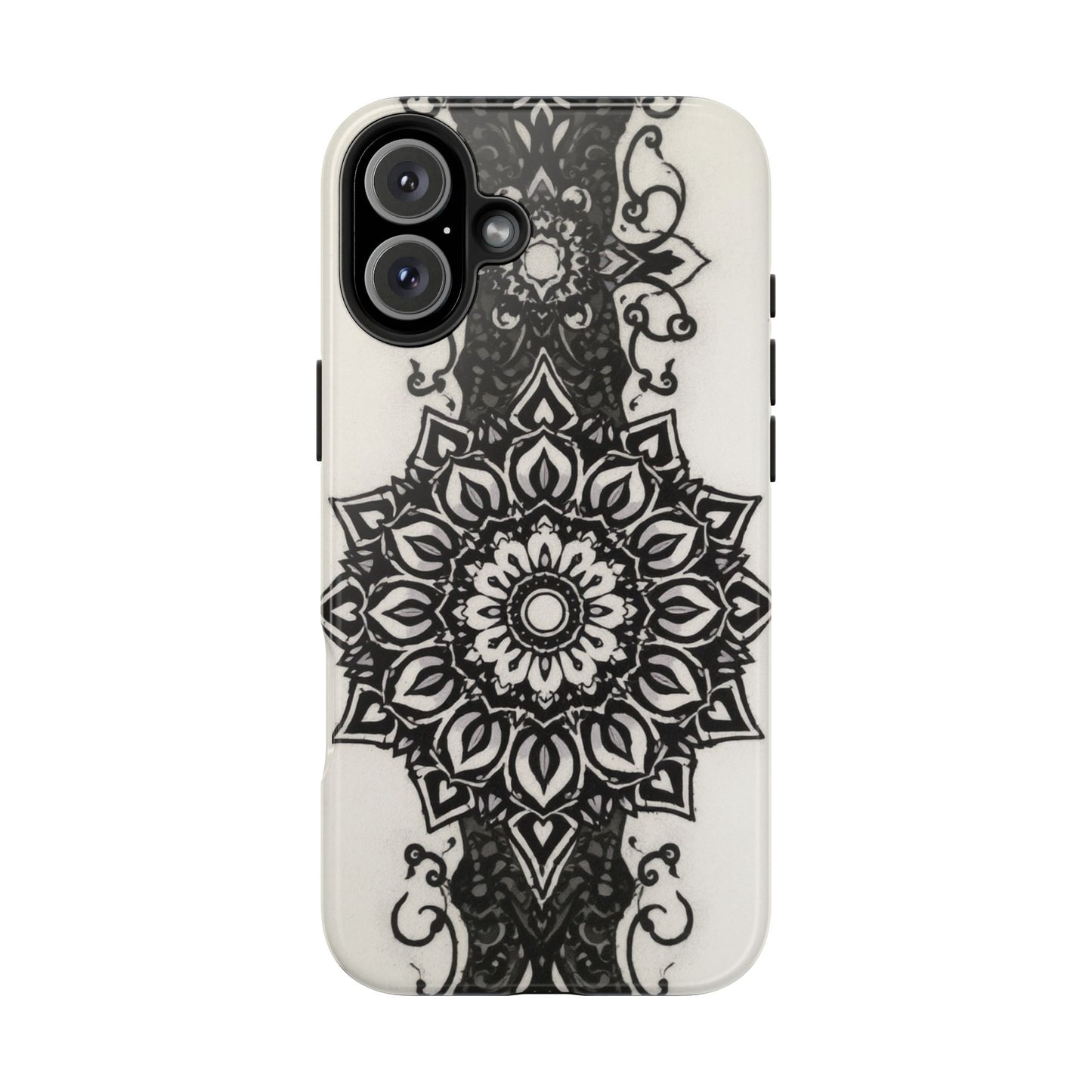 Stylish Tough Phone Cases with Dark Mandala Design - Durable and Unique Protection - for iPhone