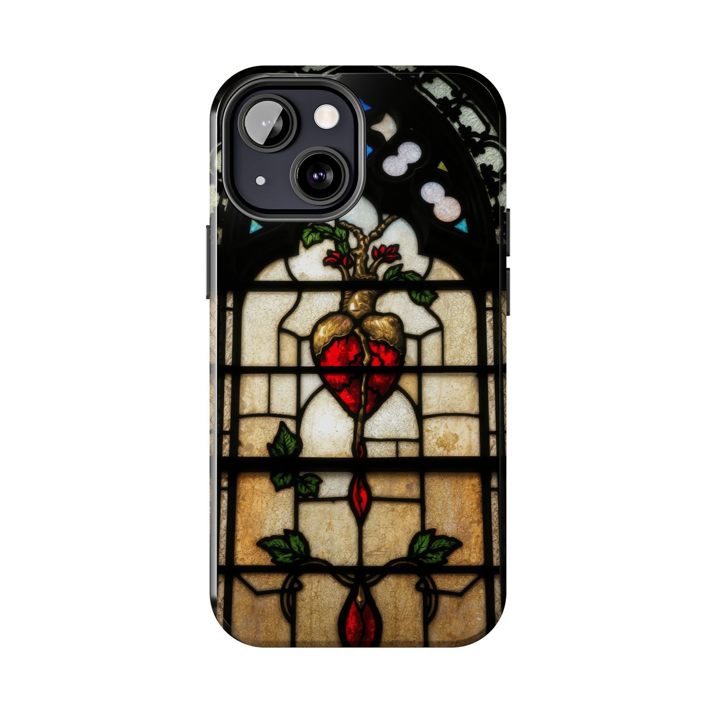Stained Glass Heart Tough Phone Case - Unique Design for Protection & Style
