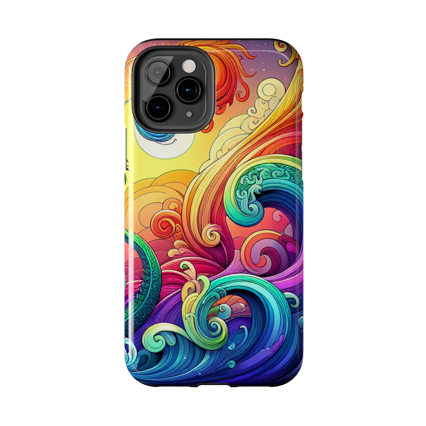Fantasy Ocean Waves Tough Phone Case - Colorful Protective Cover - for iPhone