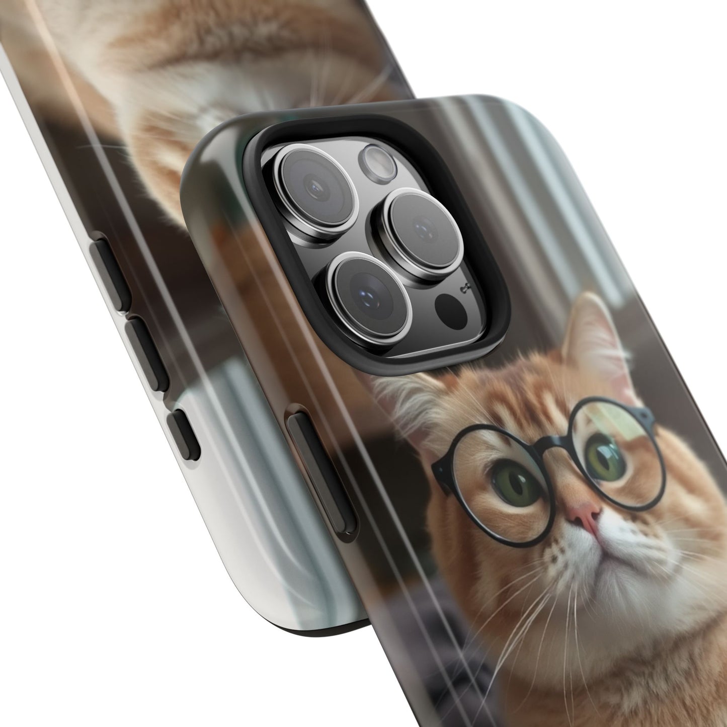 Cute Cat Glasses Tough Phone Case - Fun & Stylish Protection for Cat Lovers