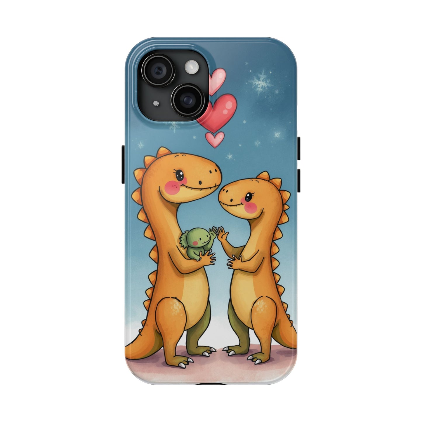 Dino Love Tough Phone Case - Cute & Durable Design for Kids & Parents
