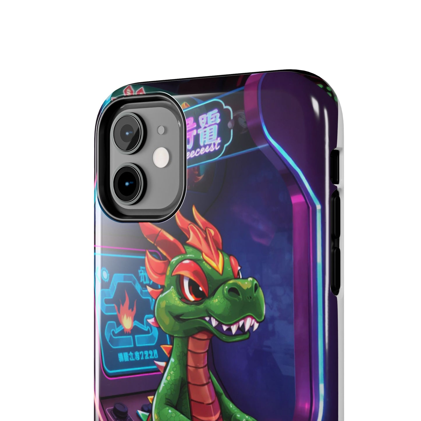 Retro Gamer Tough Phone Case with Dragon Design