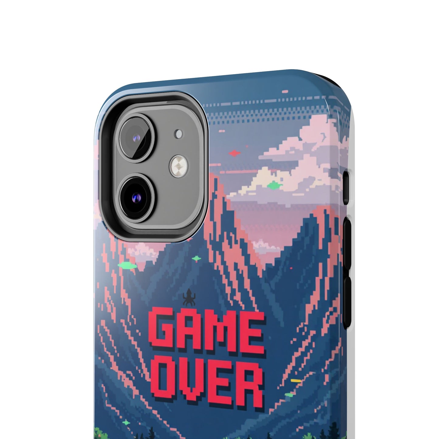 Pixel Art Tough Phone Case - 'Game Over' Design for Gamers