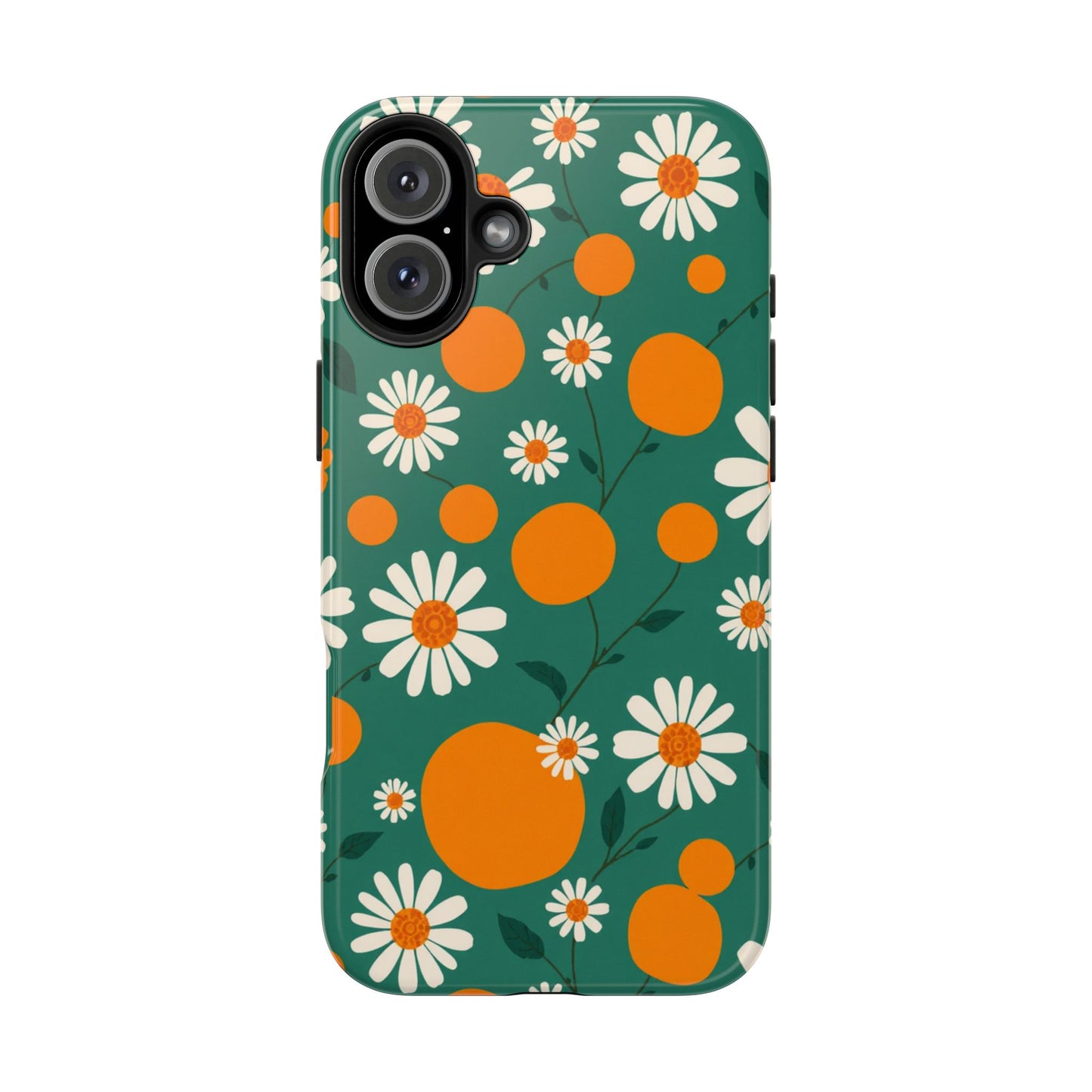 Floral Tough Phone Case - Daisy & Orange Design