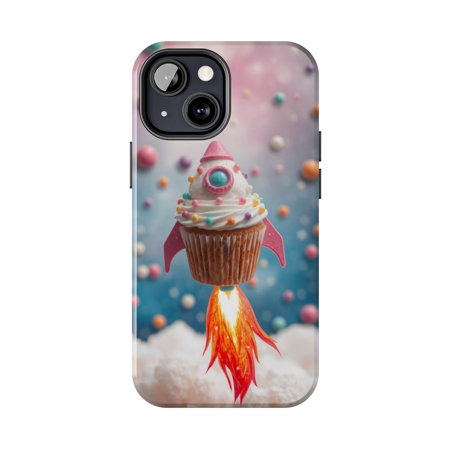 Whimsical Rocket Cupcake Phone Case - Fun Protective Case for Kids and Teens