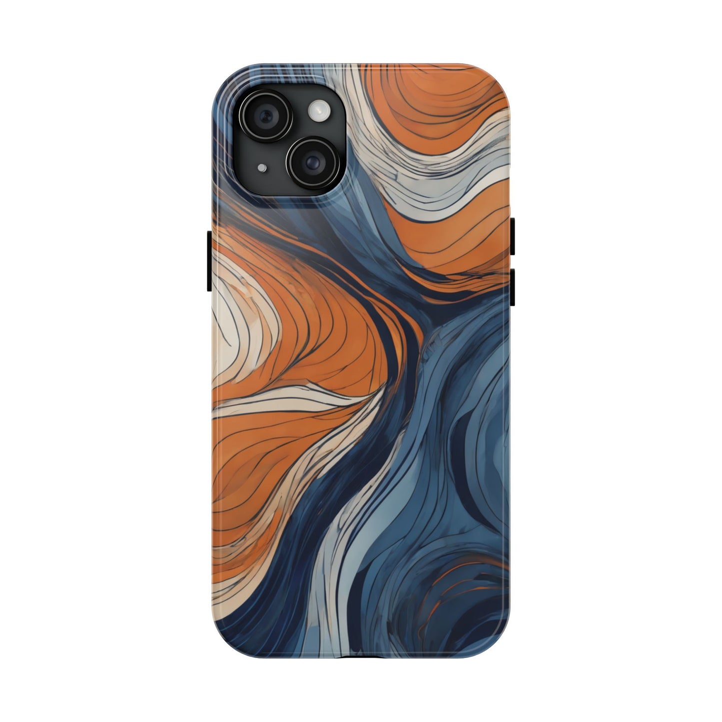 Artistic Tough Phone Case - Vibrant Abstract Waves Design - for iPhone