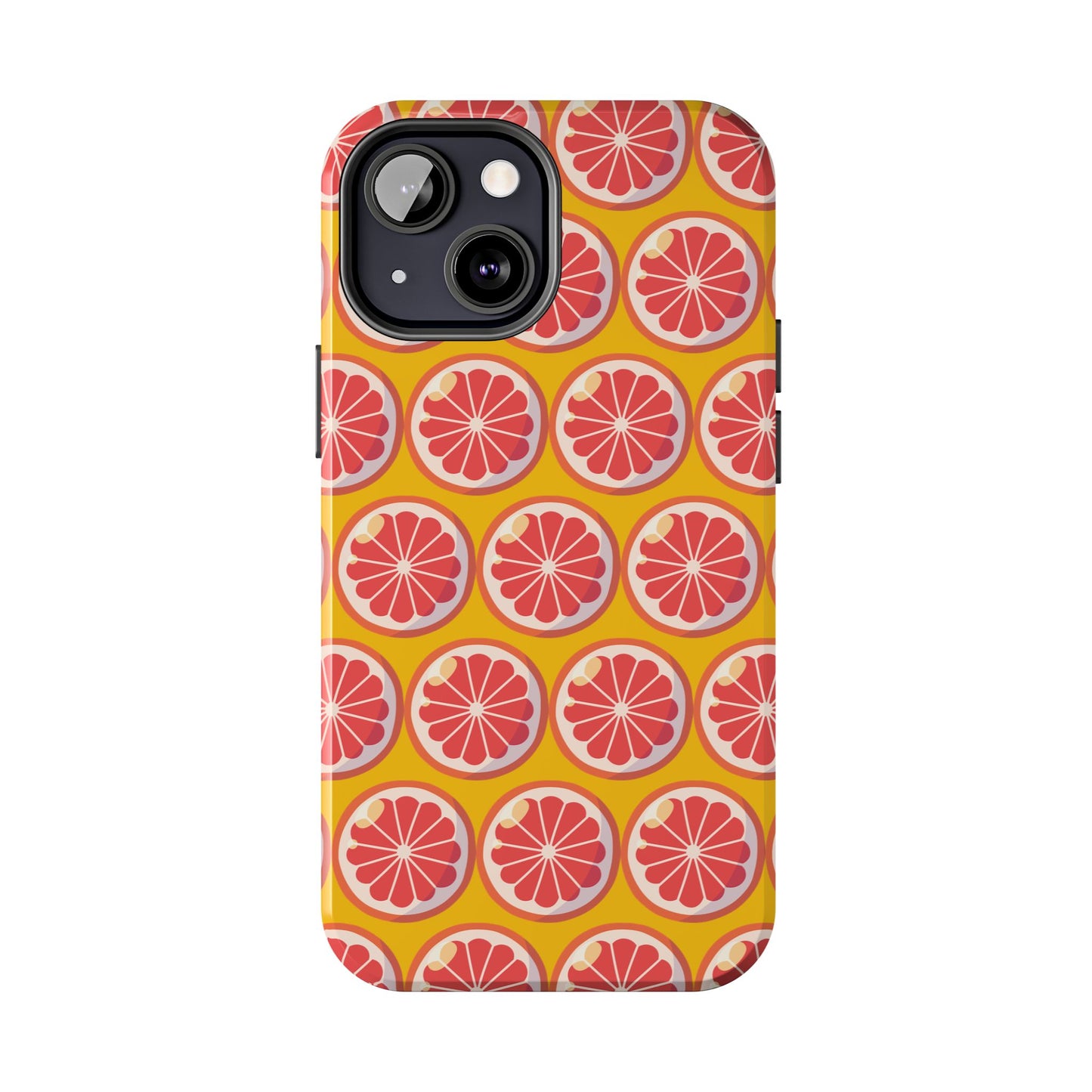 Citrus Pattern Tough Phone Case - Bright Grapefruit Design - for iPhone
