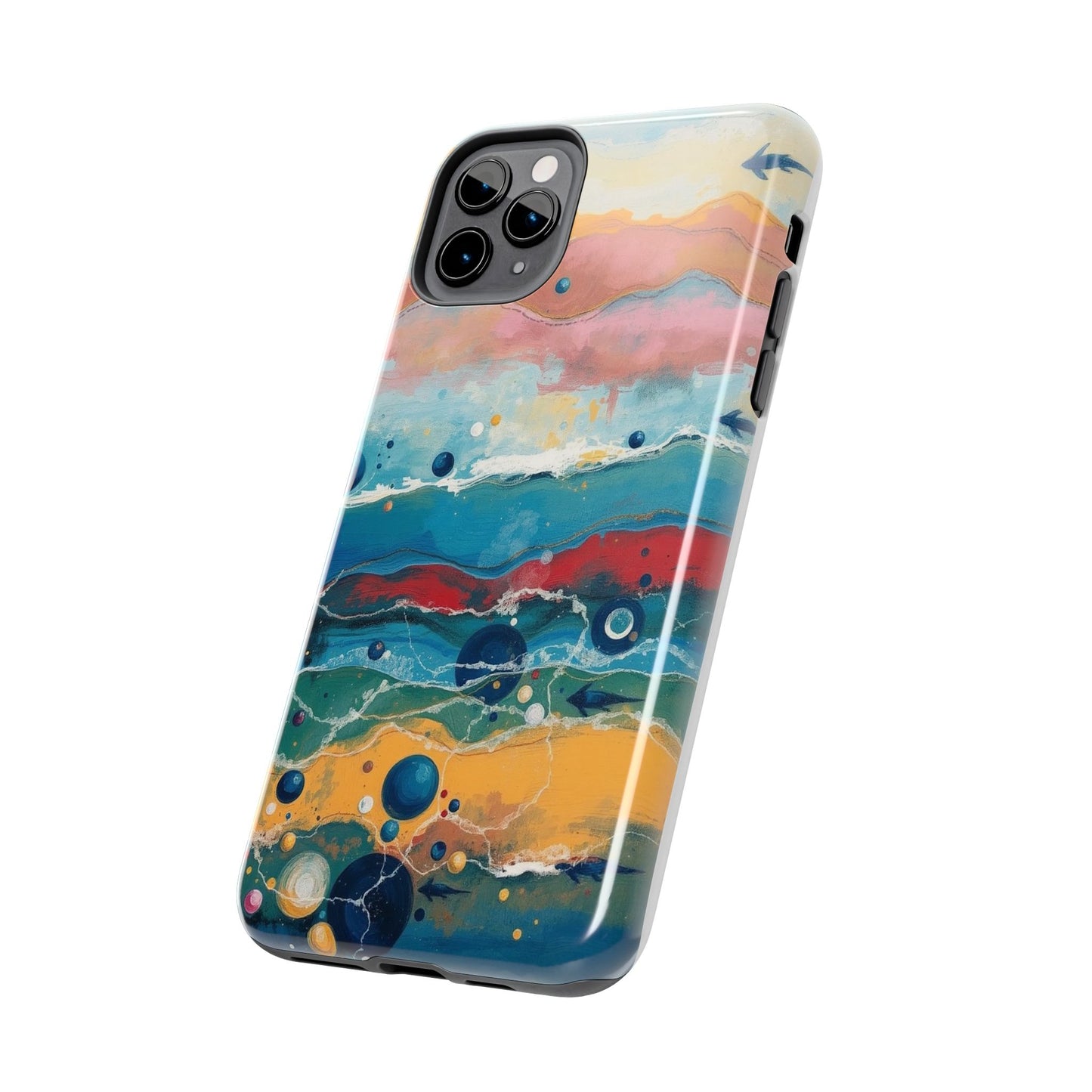 Artistic Tough Phone Case - Vibrant Waves Design for Unique Style