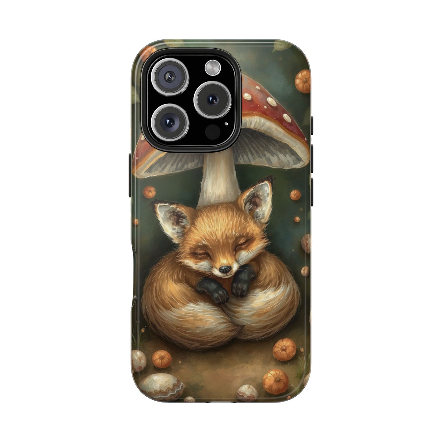 Cute Fox & Mushroom Phone Case - Tough Protective Cover
