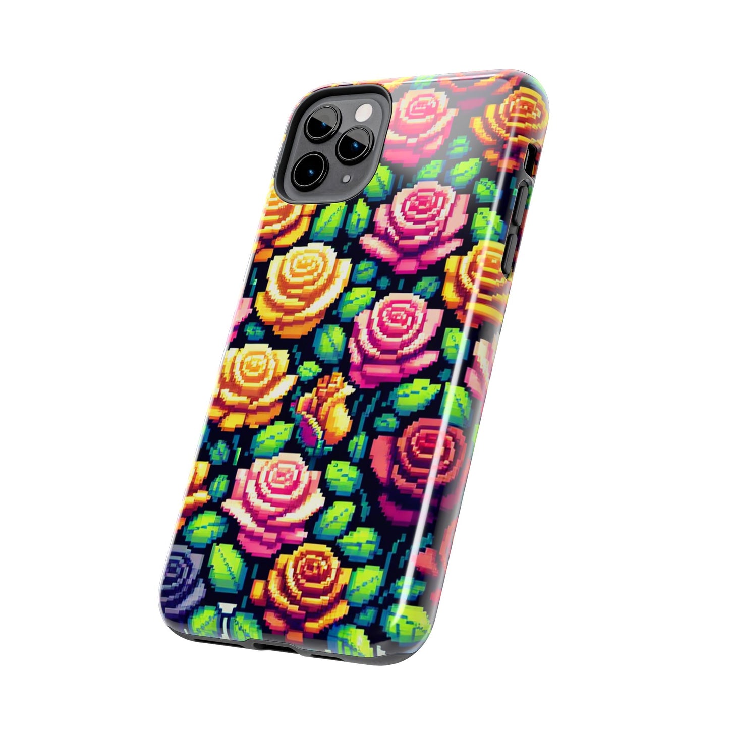Pixel Art Roses Tough Phone Case - Stylish Protection - for iPhone