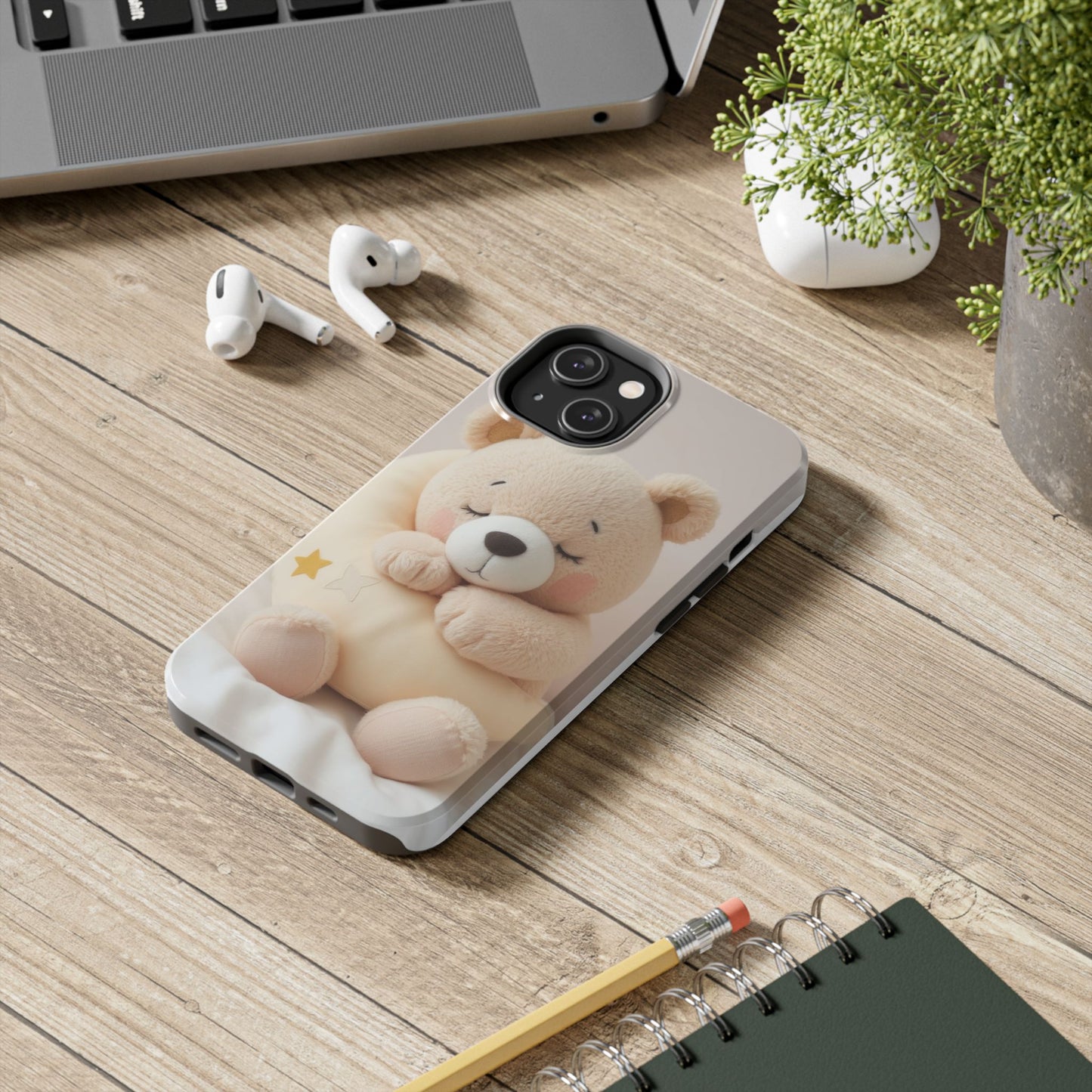Cute Bear Tough Phone Case - Adorable Baby Animal Design for Kids & Adults