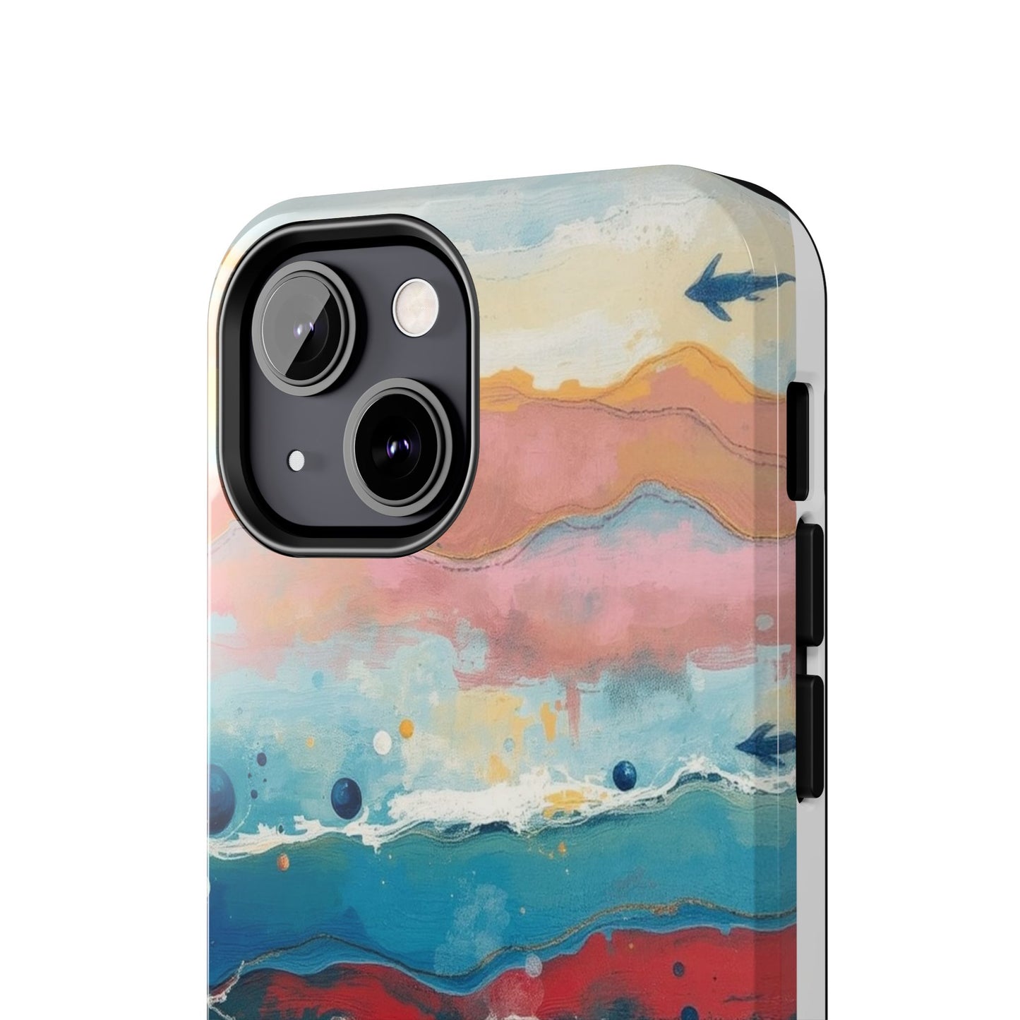 Artistic Tough Phone Case - Vibrant Waves Design for Unique Style