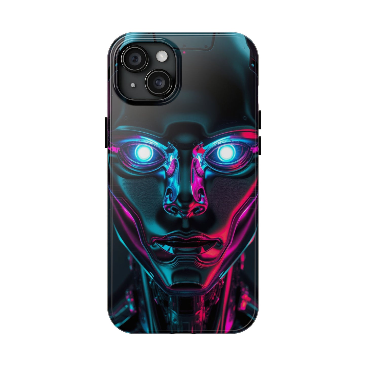 Futuristic Phone Case, Tough Phone Cover, Cyberpunk Style, Robot Design, Gift for Tech Lovers, Unique Phone Accessories