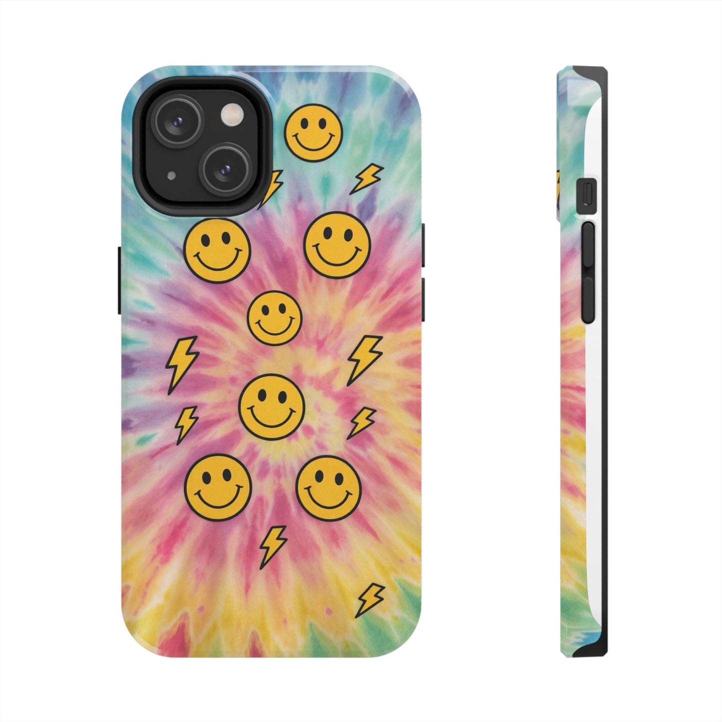Colorful Smiley Lightning Tough Phone Case - Fun & Durable