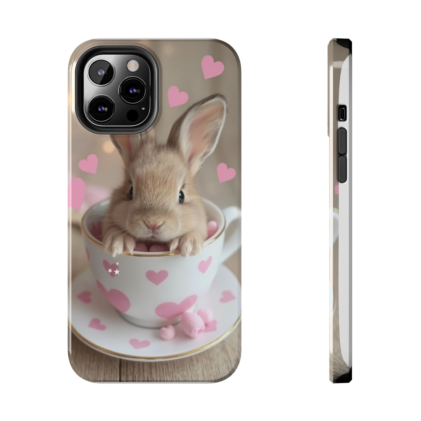 Adorable Bunny Phone Case with Heart Design - Cute Gift for Animal Lovers