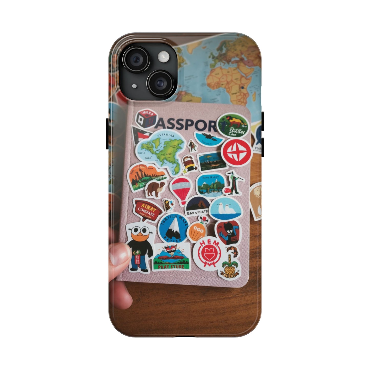 Adventure Stickers Phone Case - Tough Protection for Travel Lovers
