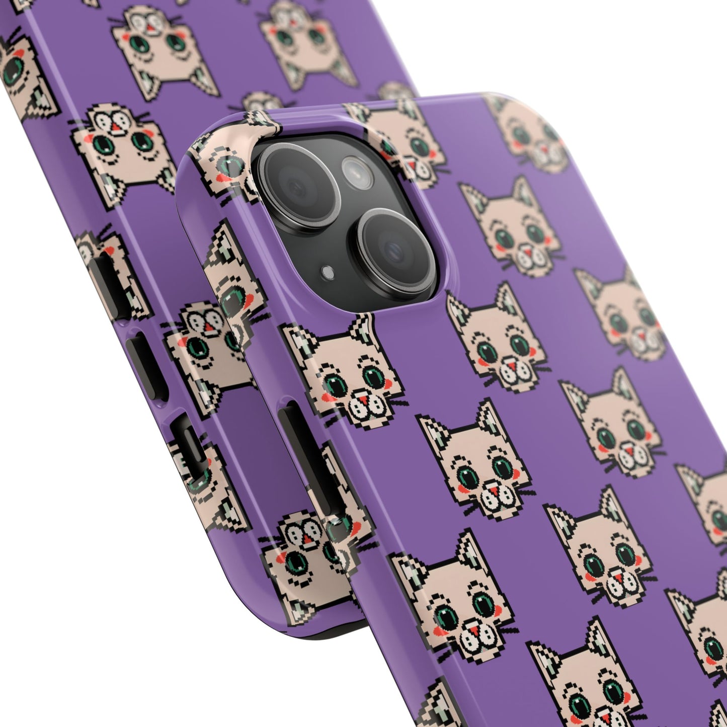 Cute Pixel Cat Tough Phone Case – Fun and Durable Protection for Cat Lovers - for iPhone