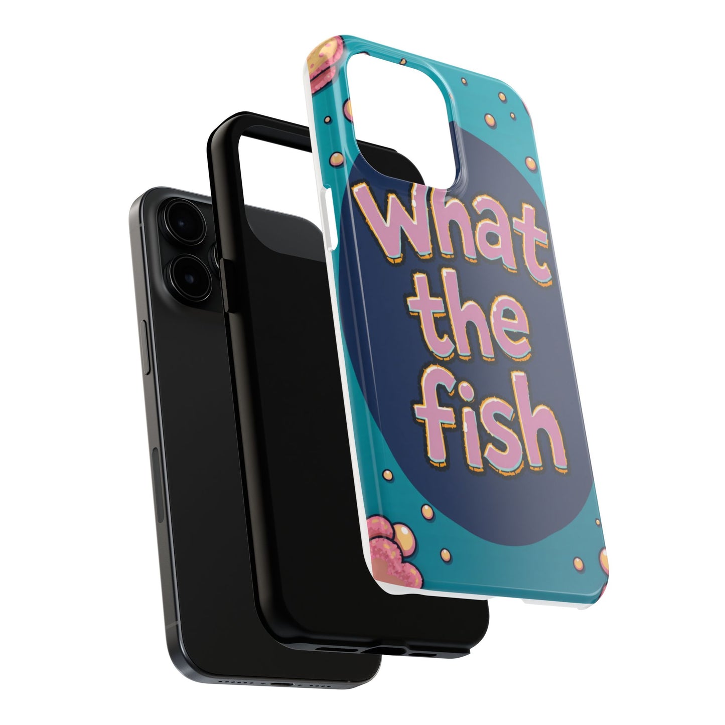 Playful Tough Phone Case - "What the Fish" Design