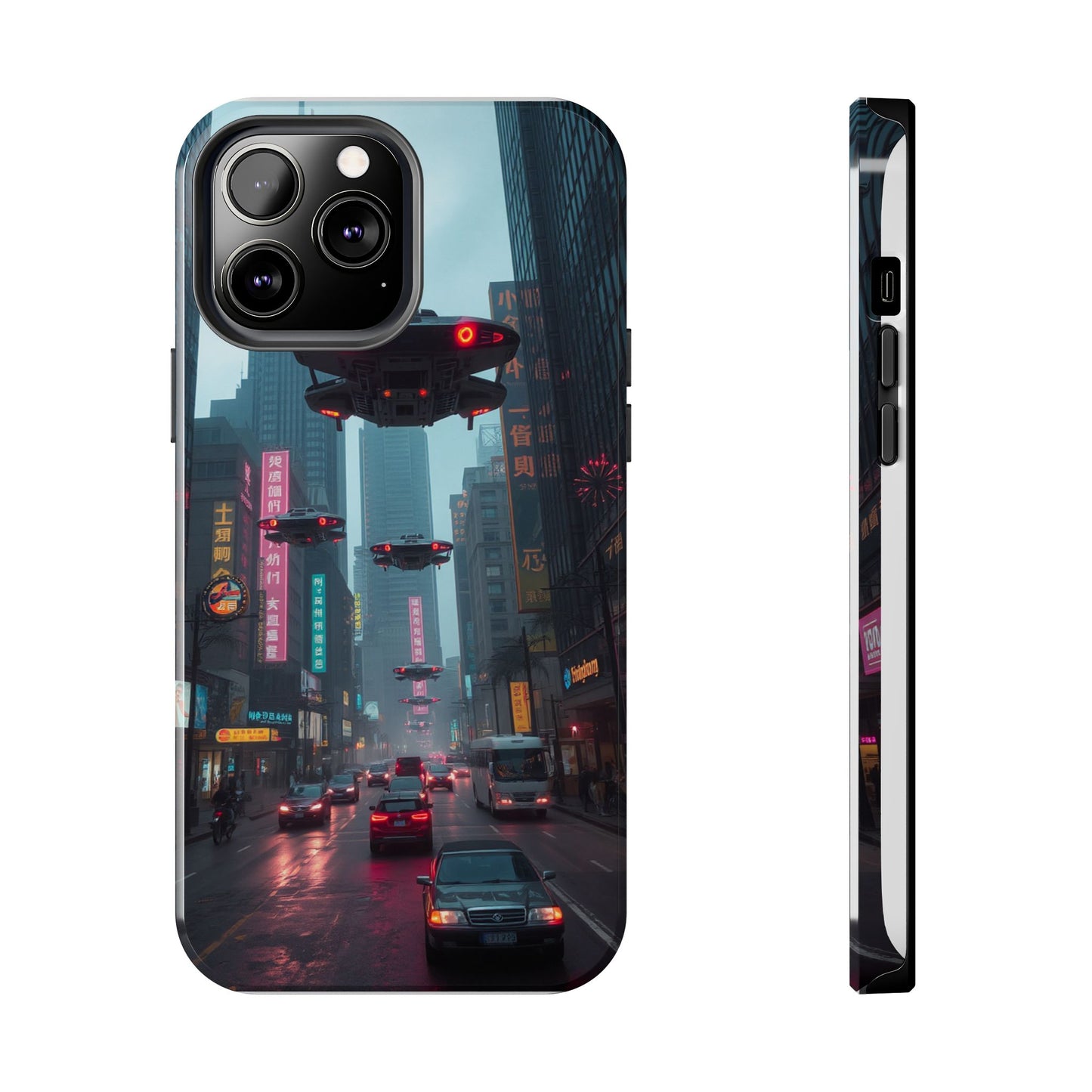 Futuristic City Tough Phone Case - Sci-Fi Design for Urban Explorers