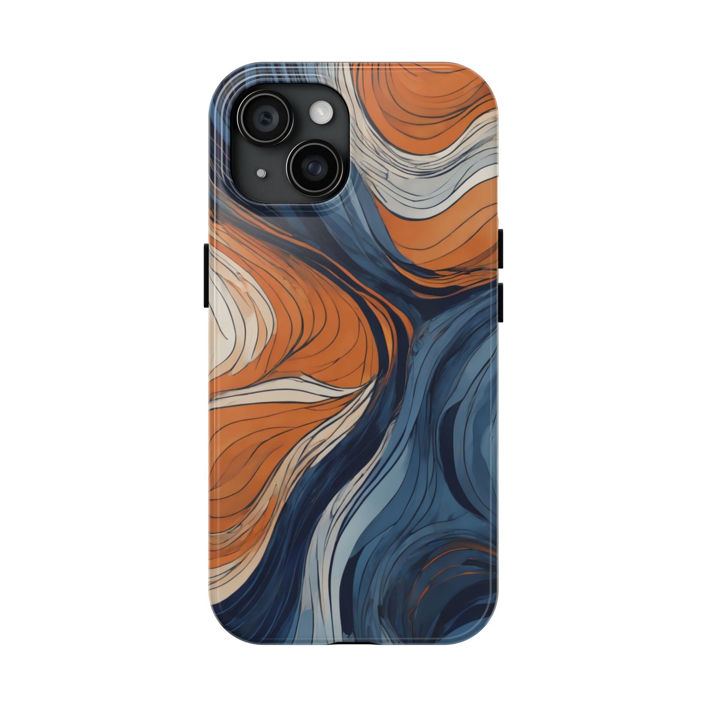 Artistic Tough Phone Case - Vibrant Abstract Waves Design - for iPhone